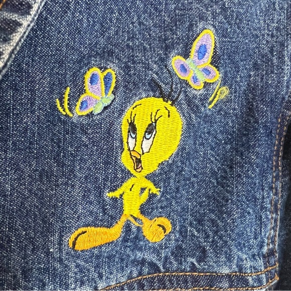 Vintage Authentic Looney Tunes Tweety Bird Jean Jacket - Picture 5 of 10